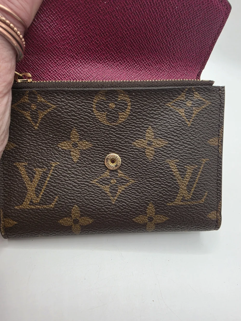 Louis Vuitton Monogram Victorine Envelope Compact Trifold Wallet in Brown Tan